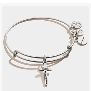 Alex and Ani Devine Guide expandable Bangle bracelet with Cross Charms